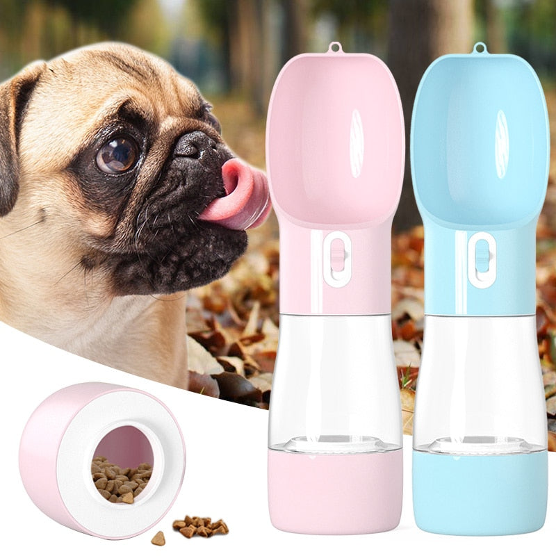 Portable Dog Water Bottle with Food Container – All-in-One Travel Hydration