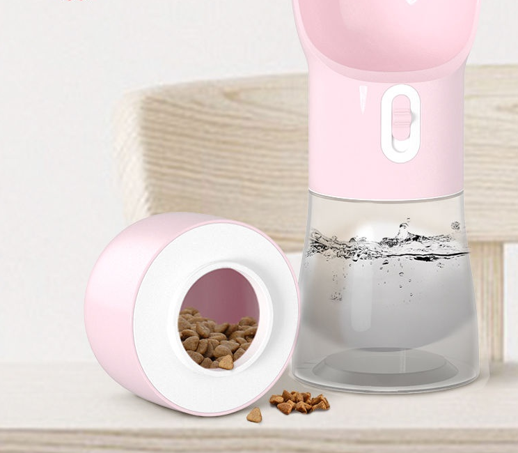 Portable Dog Water Bottle with Food Container – All-in-One Travel Hydration