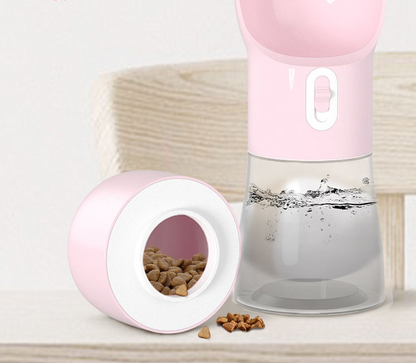 Portable Dog Water Bottle with Food Container – All-in-One Travel Hydration